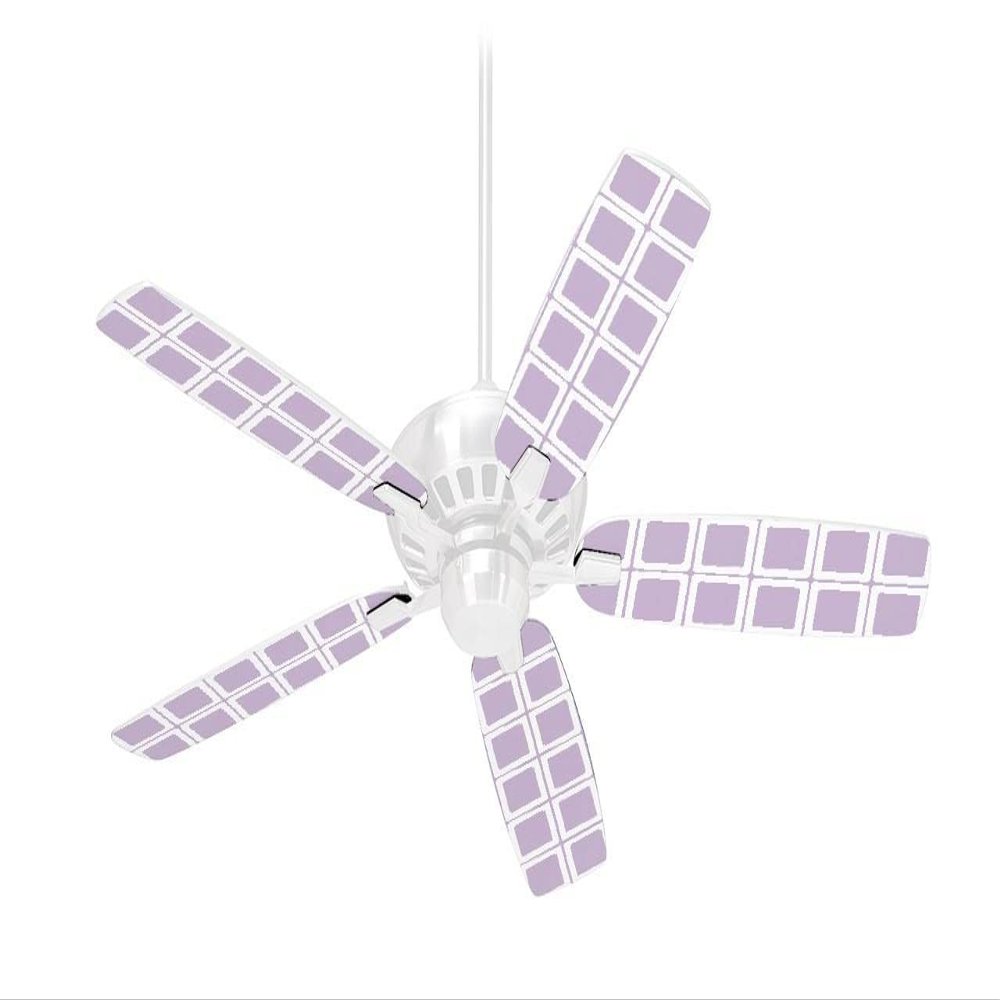 Squared Lavender - Ceiling Fan Skin Kit fits most 42 inch fans (FAN and BLADES SOLD SEPARATELY)