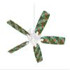 Famingos and Flowers Seafoam Green - Ceiling Fan Skin Kit fits most 42 inch fans (FAN and BLADES SOLD SEPARATELY) view 1
