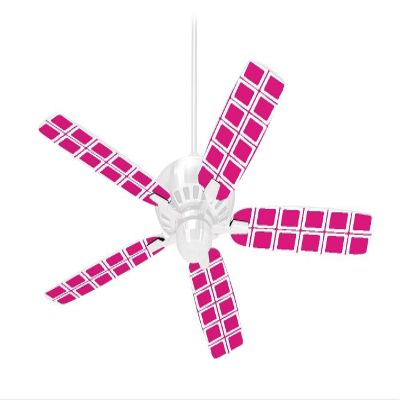Squared Fuchsia (Hot Pink) - Ceiling Fan Skin Kit fits most 42 inch fans (FAN and BLADES SOLD SEPARATELY)
