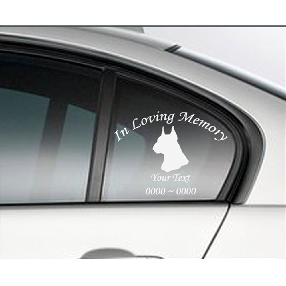 Custom Dog Boxer in Loving Memory Personalized Car-Wall-Vinyl Decals Stickers, 36 Inches