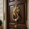 StonKraft Brass Lion Door Knocker Knockers Gate Knocker Door Accessories (Lion 6") view 3