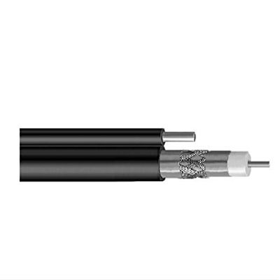 1000ft Black TRI-Shield COAXIAL RG-6 Messenger Cable w/Ground Strap UL ETL CM CATV Satellite Audio/Video Telecommunication Bulk Cable 18AWG 75 Ohm