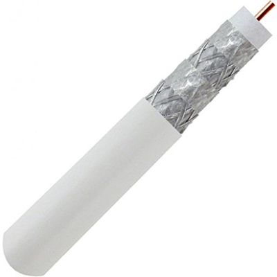 1000ft WHITE QUAD-SHIELD RG-6 COAXIAL CABLE 18AWG CENTER CONDUCTOR 3Ghz 75 Ohm UL ETL CM FOR IN-WALL INSTALLTION UV PROTECTED DISH NETWORK ANTENNA HDTV BROADBAND INTERNET BULK COAXIAL CABLE