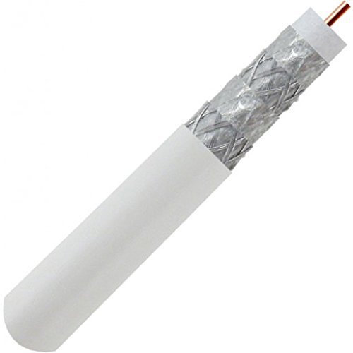 1000ft WHITE QUAD-SHIELD RG-6 COAXIAL CABLE 18AWG CENTER CONDUCTOR 3Ghz 75 Ohm UL ETL CM FOR IN-WALL INSTALLTION UV PROTECTED DISH NETWORK ANTENNA HDTV BROADBAND INTERNET BULK COAXIAL CABLE