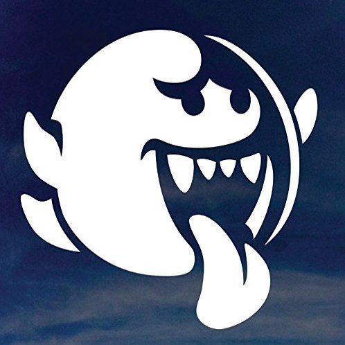 Boo Ghost Vinyl Stickers Symbol 5.5" Decorative DIE Cut Decal for Cars Tablets LAPTOPS Skateboard - White