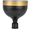 Crystorama Capsule 3 Light Matte Black + Textured Gold Outdoor Post view 4