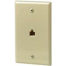 30-9707 Modular Wallplate with 1 RJ11 4C Jack Ivory (3 pieces)