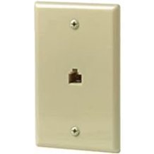 30-9707 Modular Wallplate with 1 RJ11 4C Jack Ivory (3 pieces)