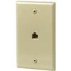 30-9707 Modular Wallplate with 1 RJ11 4C Jack Ivory (3 pieces) view 1