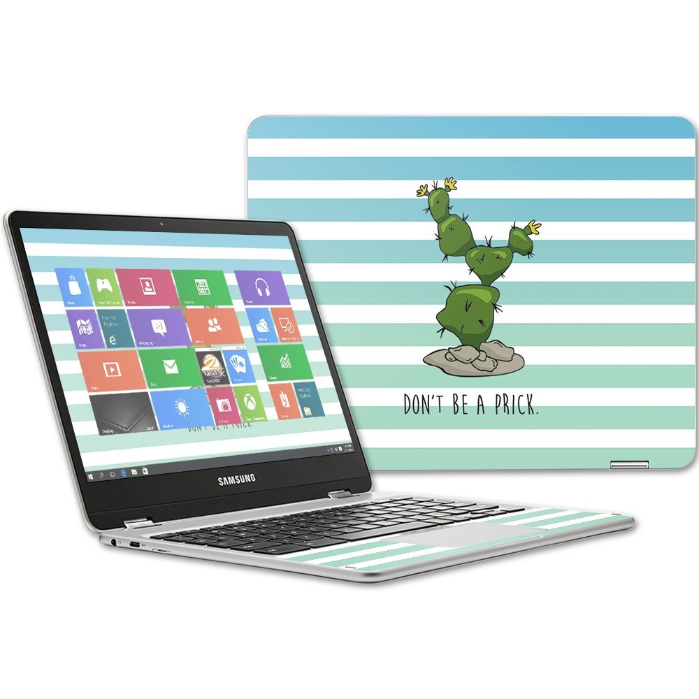 MightySkins Skin Compatible with Samsung Chromebook Plus 12.3"(2017 - Happy Cactus | Protective, Durable, and Unique Vinyl wrap Cover | Easy to Apply, Remove, and Change Styles | Made in The USA