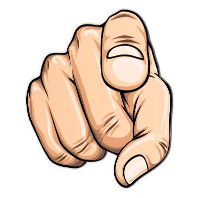 Finger Pointing - 3" Vinyl Sticker - for Car Laptop I-Pad Phone Helmet Hard Hat - Waterproof Decal