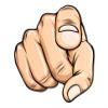 Finger Pointing - 3" Vinyl Sticker - for Car Laptop I-Pad Phone Helmet Hard Hat - Waterproof Decal view 1