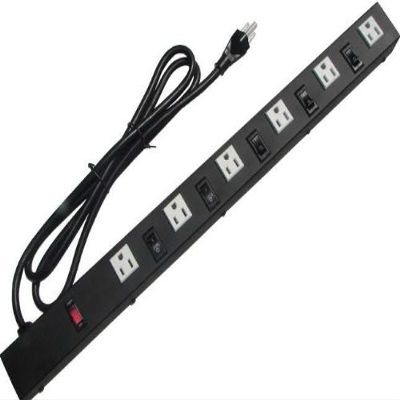 X1 24-Inch 6 Individually Switched Outlet Metal Power Strip, 2066MN, White
