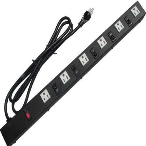 X1 24-Inch 6 Individually Switched Outlet Metal Power Strip, 2066MN, White