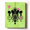 Modern Paris Shabby Chic Chandelier - Paisley & Lovebirds Stretched Canvas Nursery Decor - Wall Art that Makes a Memorable Baby Gift - Wooden Frame Construction - Ready to Hang 24X30 view 1