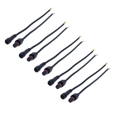 ALITOVE 5 Pairs 3 Pin 3 Core Male Female Plug LED Connector Waterproof IP65 with 20cm 22AWG 3X 0.3mm Cable for 5V 12V WS2811 WS2812B WS2812 SK6812 SK6812-RGBW Pixel Halloween Christmas Light 14mm Nut