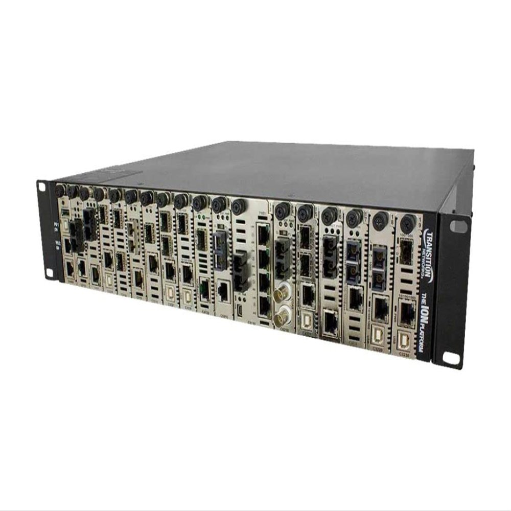 Transition Networks 6-Slot Chassis for ION Slide-in Modules - Manageable - 2 Layer Supported - Modular - 10 W Power Consumption - 1U High - Rack-mountable - Lifetime Limited Warranty