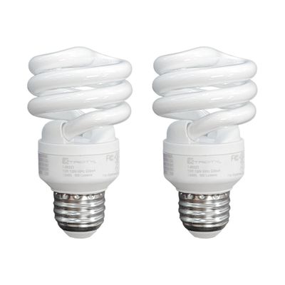 Xtricity Compact Fluorescent Light Bulbs T2 Spiral, E26 Base (2 Pack)