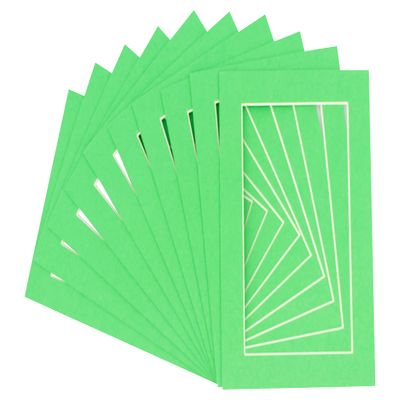 5x7 Mat for 8.5x11 Frame - Precut Mat Board Acid-Free Show Kit with Backing Board, and Clear Bags Bright Green 5x7 Photo Matte Made to Fit a 8.5x11 Picture Frame Matboard for Framing, Pack of 100 Mats