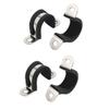uxcell 18mm Dia Rubber Lined U Shaped 304 Stainless Steel Pipe Clip Hose Clamp 4pcs view 1