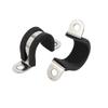 uxcell 18mm Dia Rubber Lined U Shaped 304 Stainless Steel Pipe Clip Hose Clamp 4pcs view 2
