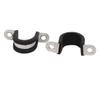 uxcell 18mm Dia Rubber Lined U Shaped 304 Stainless Steel Pipe Clip Hose Clamp 4pcs view 3