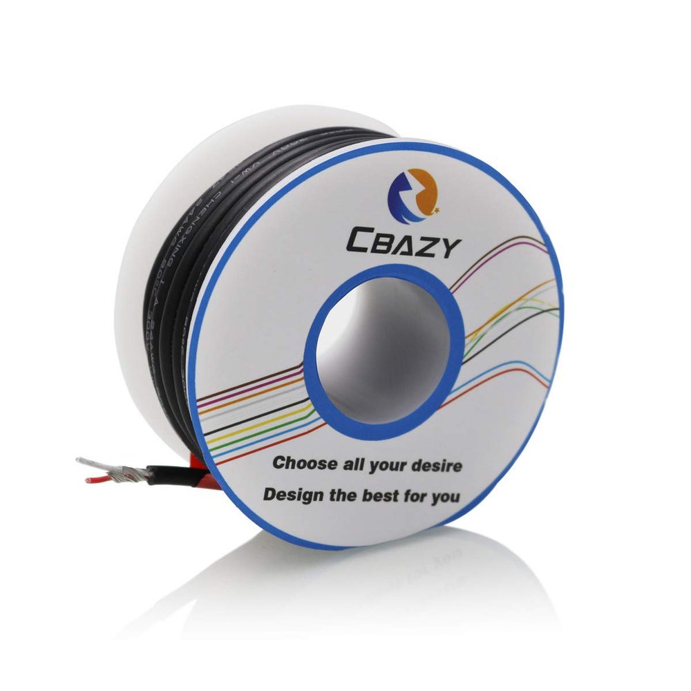 CBAZY 24 AWG Shielded Control Cable, 8m Black, Audio Cable, Compatible with Audio Equipment