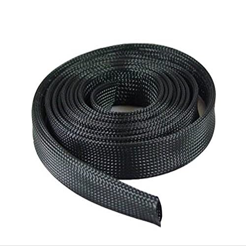 100 FT 1" 25mm Black Expandable Wire Cable Braided Sleeving Sheathing Loom Tubing US
