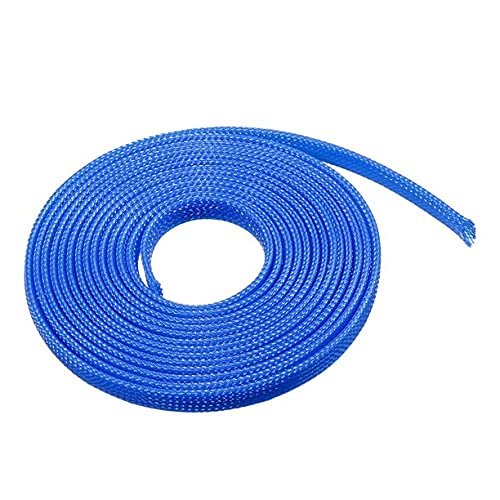 100 FT 1/4" 6mm Blue Expandable Wire Cable Braided Sleeving Sheathing Loom Tubing US