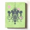 Modern Paris Shabby Chic Chandelier - Paisley & Lovebirds Stretched Canvas Nursery Decor - Wall Art that Makes a Memorable Baby Gift - Wooden Frame Construction - Ready to Hang 11X14 view 1