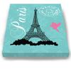 Modern Paris Eiffel Tower - Unique Paisley & Lovebirds Stretched Canvas Nursery Decor - Wall Art that Makes a Memorable Baby Gift - Wooden Frame Construction - Ready to Hang 8X10 view 3
