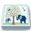 Whimsical Elephant & Lovebirds Garden - Checkerboard Stretched Canvas Nursery Decor - Wall Art that Makes a Memorable Baby Gift Idea - Wooden Frame Construction - Ready to Hang 16X20 view 3