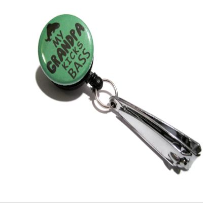 ATLanyards My Grandpa Kicks Bass Fishing Cutters, Grandpa Fishing Line Nippers, Gift for Grandpa, Dark Green 57