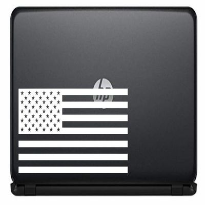 American Flag Big Vinyl Decal Sticker for Computer MacBook Laptop Ipad Electronics Home Window Custom Walls Cars Trucks Motorcycle Automobile and More (White)