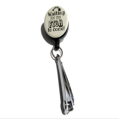 ATLanyards Waiting for My Fish to Come Fishing Clippers, Retractable Fishing Cutters, Nippers, Khaki 39
