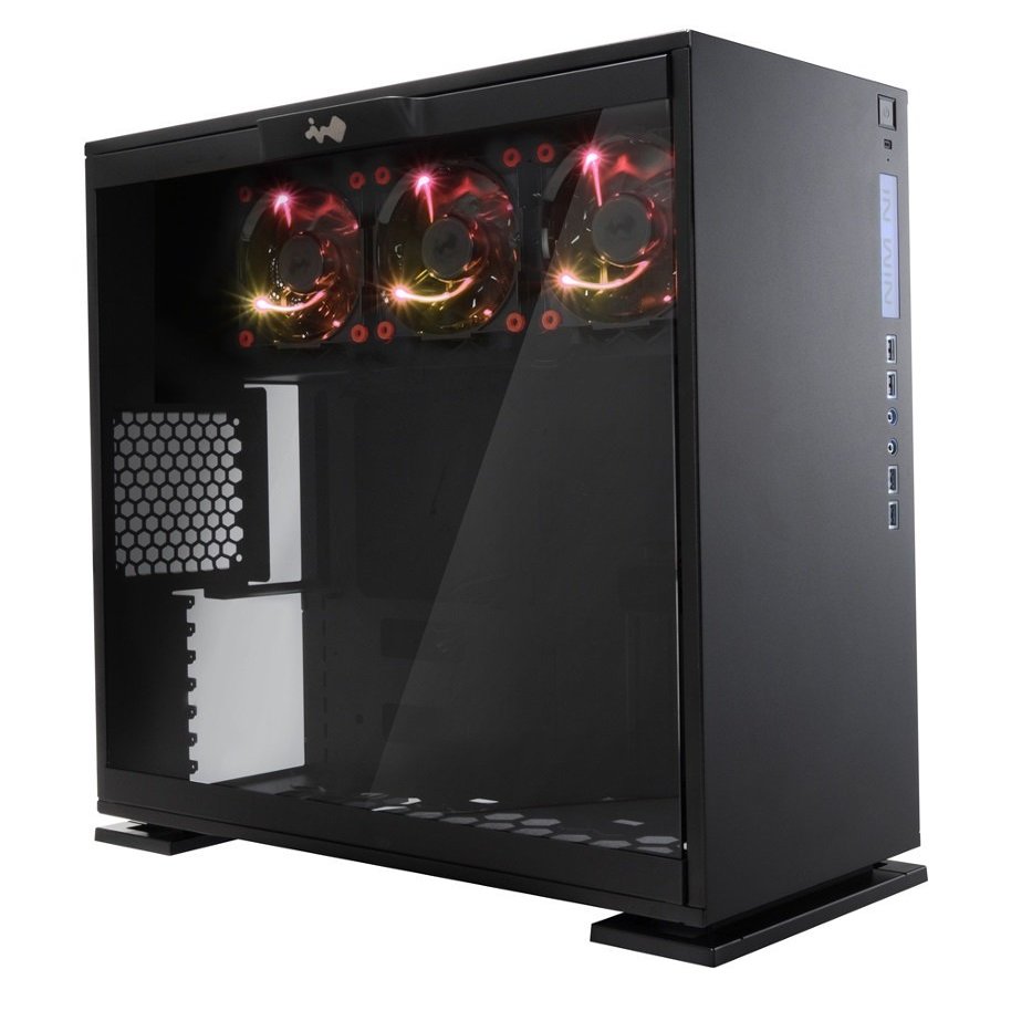 IN WIN 303 Black Mid Tower ATX Computer Case with Aurora RGB Fan Kit (3 Fans, 2 LED Strips, Remote Control)