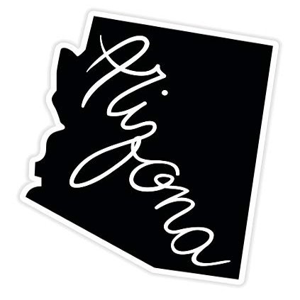 Arizona State Shape - 5" Vinyl Sticker - for Car Laptop I-Pad - Waterproof Decal