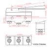 Heschen Micro Switch Z-15HW24-B Low Force Hinge Lever 3 Screw Terminal 15A Rated Current view 2