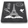 Modern Paris Eiffel Tower - Unique Paisley & Lovebirds Stretched Canvas Nursery Decor - Wall Art that Makes a Memorable Baby Gift - Wooden Frame Construction - Ready to Hang 16X20 view 3