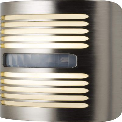 GE Enbrighten LED Motion Sensor Night Light, Plug-in, 40 Lumens, Motion-Select with 25ft Detection, Dusk-to-Dawn, Brushed Nickel Louver  37299 (1 Pack)