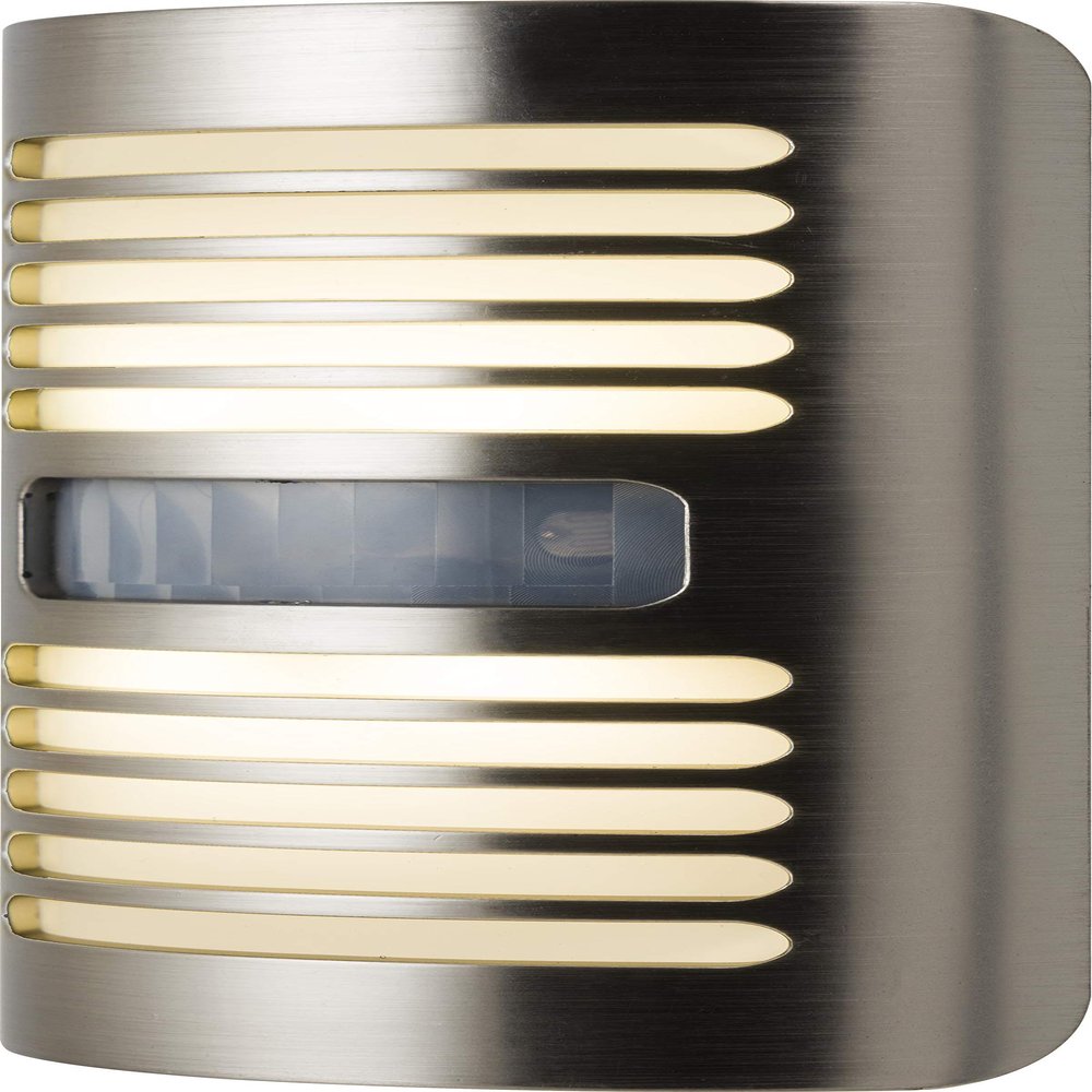 GE Enbrighten LED Motion Sensor Night Light, Plug-in, 40 Lumens, Motion-Select with 25ft Detection, Dusk-to-Dawn, Brushed Nickel Louver  37299 (1 Pack)