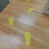 LiteMark 9 Inch Lemon Yellow Unifoot Footprint Stickers Safe for Floors and Walls - 6 Pairs - Straight Feet Design view 4