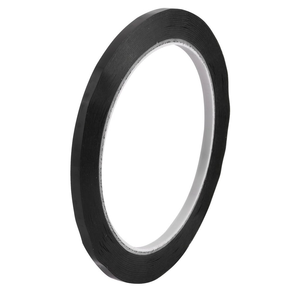 uxcell 4mm Width 66m Length Waterproof Black Single Sided Adhesive Marking Tape