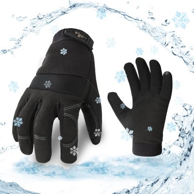 Vgo 1-Pair 32 or Above Lined Winter Warm Synthetic Leather Gloves,Cooler Gloves (Size L, Black, SL8270F)