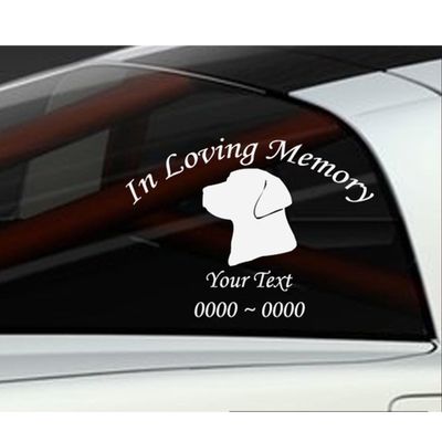 Custom Dog Labrador in Loving Memory Personalized Car-Wall-Vinyl Decals Stickers, 15 Inches