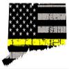 Connecticut State (E9) Thin Yellow Line Dispatch Vinyl Decal Sticker Car/Truck Laptop/Netbook Window 5" Inch- by CustomDecal US view 1