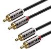 J&D 2 RCA M/M Stereo Audio Cable, Gold-Plated 2RCA Male to 2RCA Male Copper Shell Auxiliary Audio Cord for Home Theater HDTV Amplifiers Hi-Fi Systems Speakers, RCA Audio Cables, 6 Feet view 1