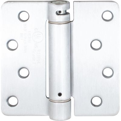 Stone Harbor Hardware Self-Closing Door Hinge, 4 Inches, 1/4" Radius Corner, Satin Chrome