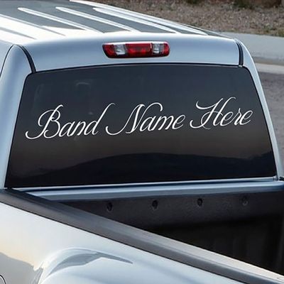 Custom Cursive Band Personalized Car-Wall-Vinyl Decals Stickers, 48 Inches