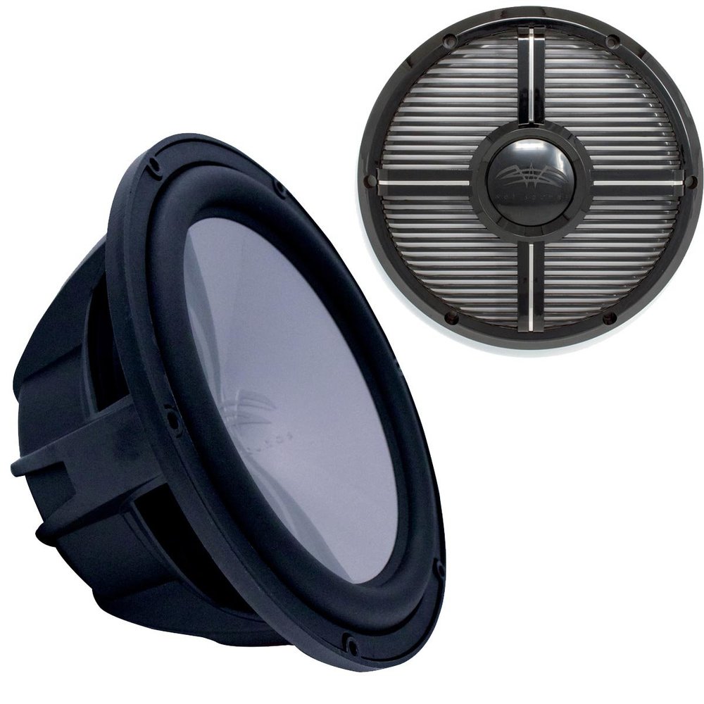 Wet Sounds REVO12HPS4-B Revo High Power 12" Subwoofer with Grill - Black Subwoofer & Black Closed Face XW Grill